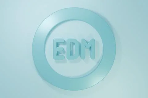 Blue EDM electronic dance music icon isolated on blue background. Minimalis.. Stock Illustration