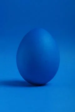 Blue egg on blue background Fotos de archivo