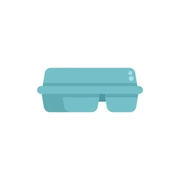 Blue egg carton storage box holding chicken eggs Stock Illustration