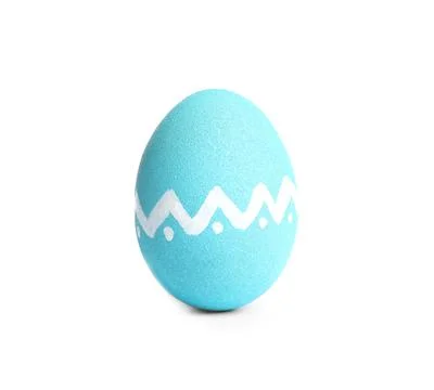 Blue egg with pattern isolated on white. Easter symbol Foto stock