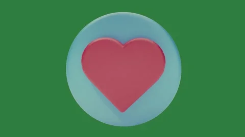 A blue egg with red heart on it and shaped object green screen animated Stock Footage 335129921