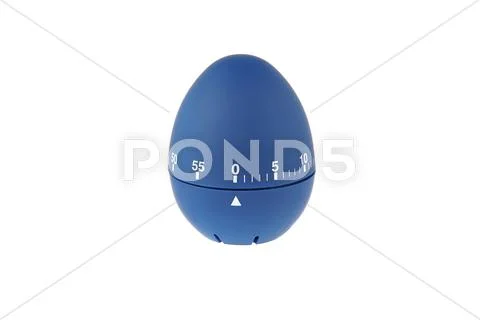 Blue egg timer countdown for boiled eggs Stock Photos