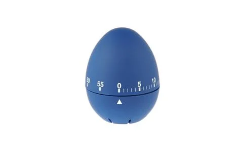 Blue egg timer countdown for boiled eggs Stock Photos