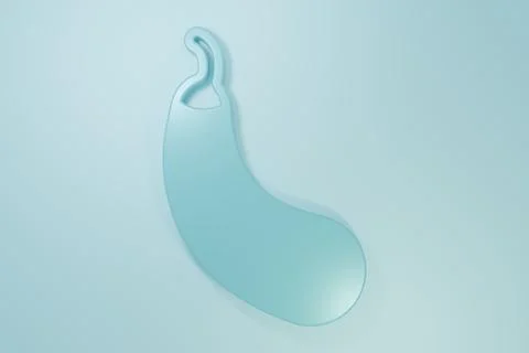 Blue Eggplant icon isolated on blue background. Minimalism concept. 3D rend.. Stock Illustration