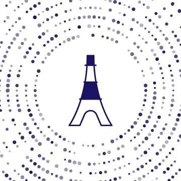 Blue Eiffel tower icon isolated on white background. France Paris landmark Illustrazione stock