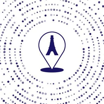 Blue Eiffel tower icon isolated on white background. France Paris landmark イラスト素材