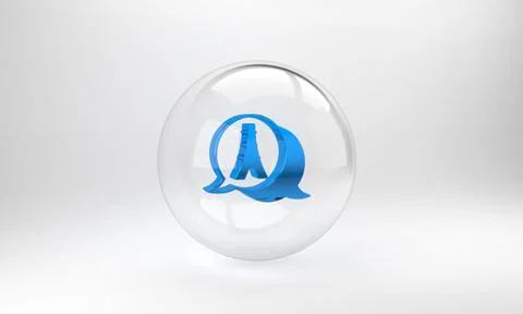 Blue Eiffel tower icon isolated on grey background. France Paris landmark sym イラスト素材