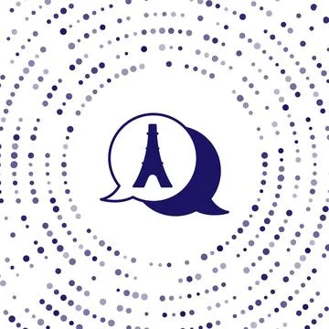 Blue Eiffel tower icon isolated on white background. France Paris landmark .. Stock Illustration
