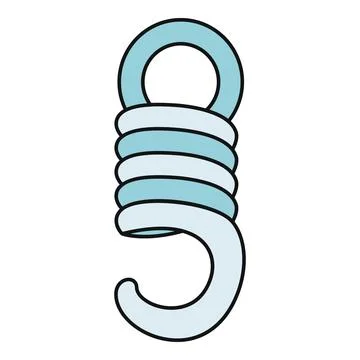 Blue elastic compression spring with hook and loop ends 스톡 일러스트