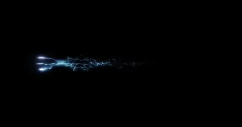 Blue Electric Bolt Laser Beam On Black Background VFX Overlay Stock Footage 330830318