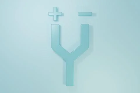 Blue Electric cable icon isolated on blue background. Minimalism concept. 3.. Illustrazione stock