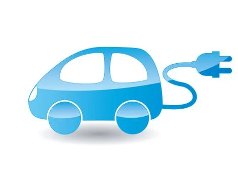 Blue electric car Stock Illustration