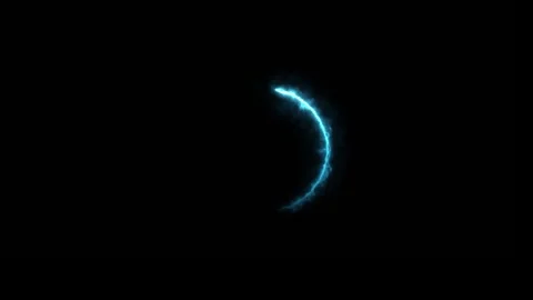 Blue Electric circle loading Loop on Black Background Stock Footage 319566718