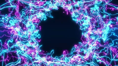 Blue Electric Circle Logo 4K Stock Footage 98438853