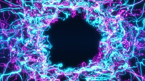Blue Electric Circle Logo animation Stock Footage 233766104