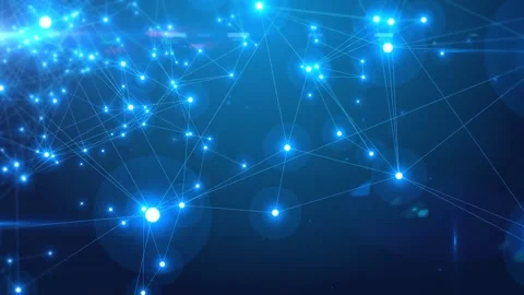 Blue electric cyber node connection system internet Stock Footage 164426127
