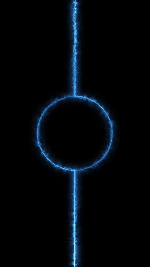 Blue Electric Energy Ring with Plasma Lightning Effect Stock Footage 341362528