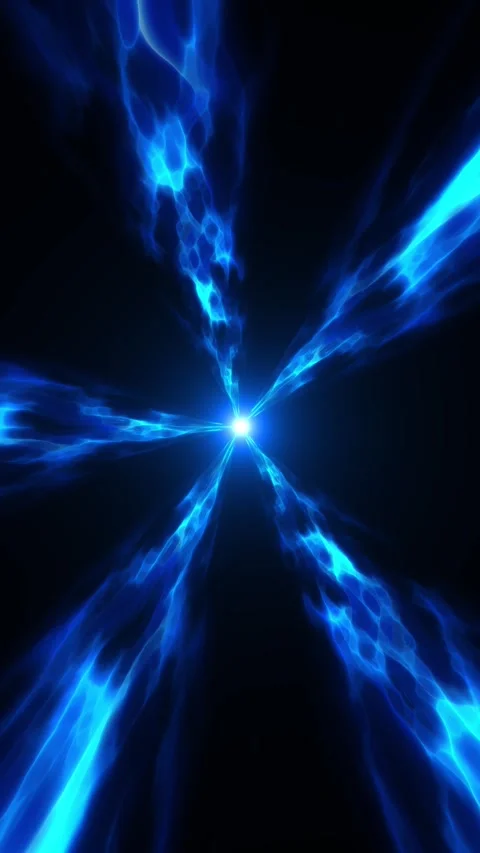 Blue Electric Energy Streams Converging at Center Stock Footage 342629568