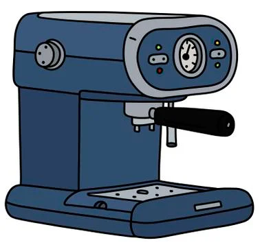 The blue electric espresso maker Stock Illustration