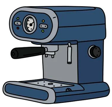 The blue electric espresso maker Stock Illustration