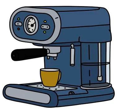 The blue electric espresso maker Stock Illustration