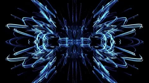 Blue electric flower vj loop Stock Footage 71163224