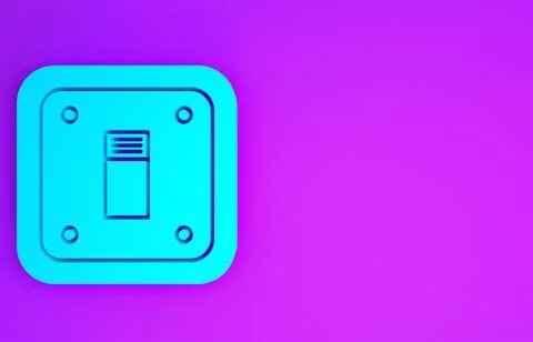 Blue Electric light switch icon isolated on purple background. On and Off ico イラスト素材