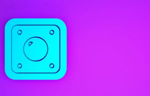Blue Electric light switch icon isolated on purple background. On and Off ico Stock Illustration