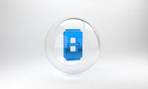 Blue Electric light switch icon isolated on grey background. On and Off icon. Stock Illustration