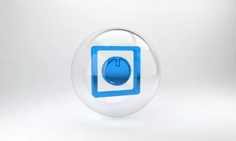 Blue Electric light switch icon isolated on grey background. On and Off icon. イラスト素材