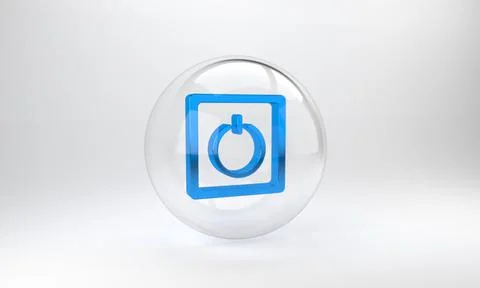 Blue Electric light switch icon isolated on grey background. On and Off icon. イラスト素材