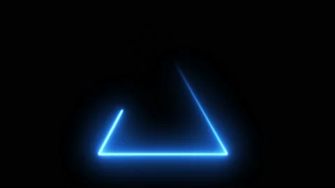 Blue electric light triangle border neon... | Stock Video | Pond5