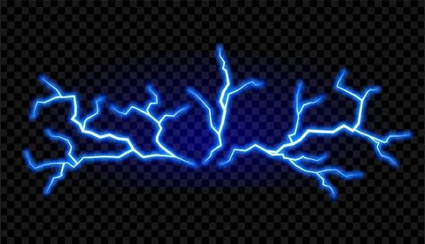 Blue electric lighting effect. Powerful storm electrical discharge. Impact 스톡 일러스트