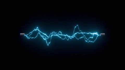 Blue Electric Lightning Beam Discharge Animation on Black Background. 4K Vídeos de archivo 336017910