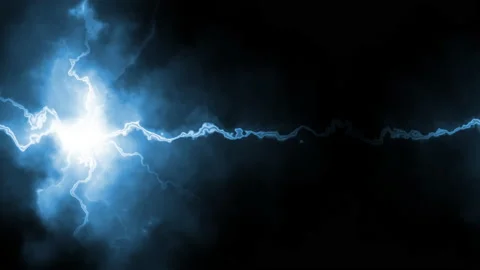 Blue electric lightning sparks moving ab... | Stock Video | Pond5