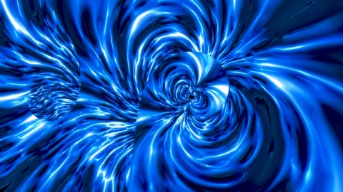 Blue Electric Liquid Vortex Distortion Abstract Background Seamless Loop Stock Footage 342321355