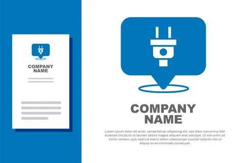 Blue Electric plug icon isolated on white background. Concept of connection and 스톡 일러스트