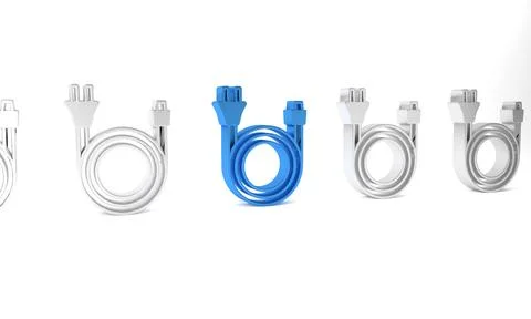 Blue Electric plug icon isolated on white background. Concept of connection.. Stockillustratie
