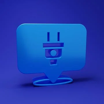 Blue Electric plug icon isolated on blue background. Concept of connection .. Illustrazione stock
