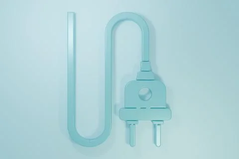 Blue Electric plug icon isolated on blue background. Concept of connection .. Illustrazione stock