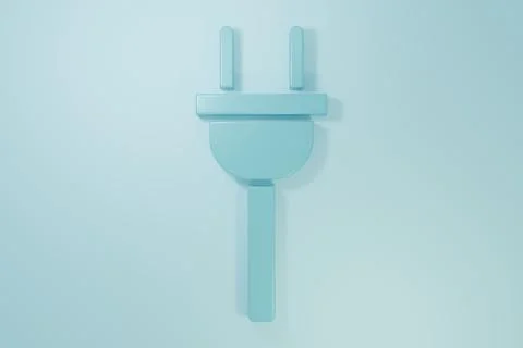 Blue Electric plug icon isolated on blue background. Concept of connection .. Illustrazione stock