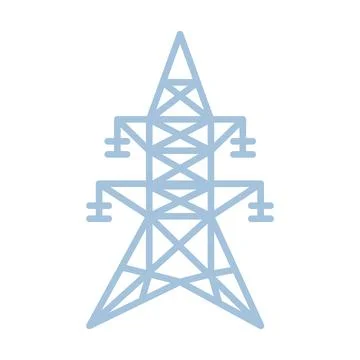 Blue Electric Tower Icon Stock Illustration