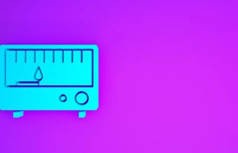 Blue Electrical measuring instruments icon isolated on purple background. Ana Illustrazione stock