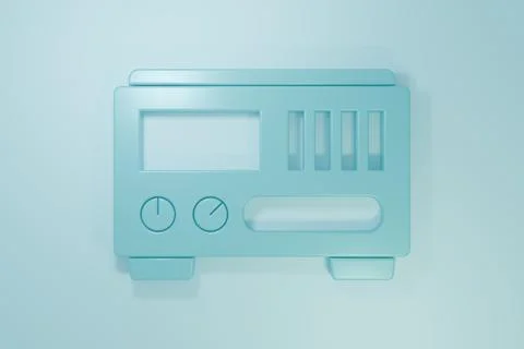 Blue Electrical measuring instruments icon isolated on blue background. Ana.. Illustrazione stock