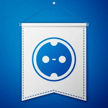 Blue Electrical outlet icon isolated on blue background. Power socket. Rose.. 스톡 일러스트