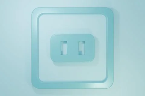 Blue Electrical outlet icon isolated on blue background. Power socket. Rose.. Stock Illustration