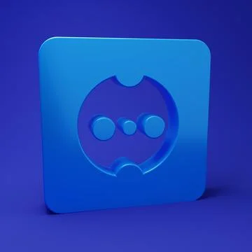 Blue Electrical outlet icon isolated on blue background. Power socket. Rose.. Illustrazione stock