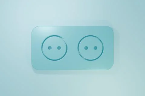 Blue Electrical outlet icon isolated on blue background. Power socket. Rose.. Illustrazione stock