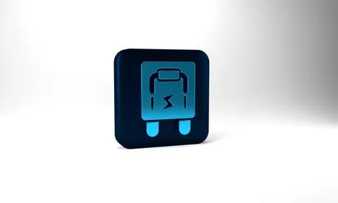 Blue Electrical panel icon isolated on grey background. Switch lever. Blue Stock Illustration