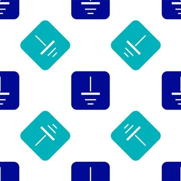 Blue Electrical symbol ground icon isolated seamless pattern on white background Stock Illustration